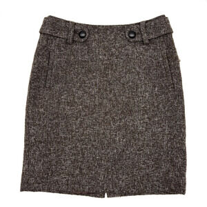 2009 Banana Republic Brown Wool Blend Tweed 2 Pocket Pencil Skirt 00P 25x17.5"